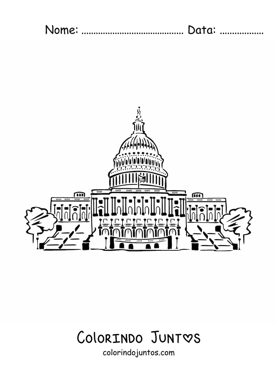 Desenho para colorir da casa branca