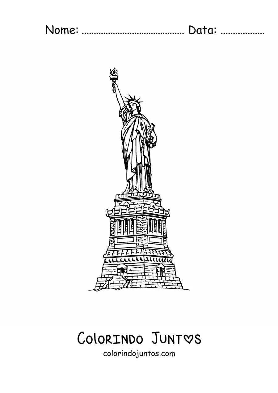 Desenho para colorir de estátua da liberdade