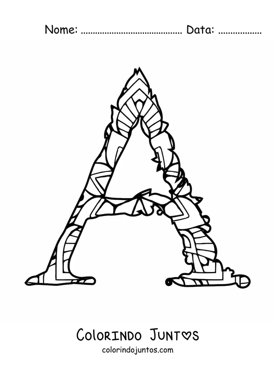 Desenho para colorir de letra A maiúscula