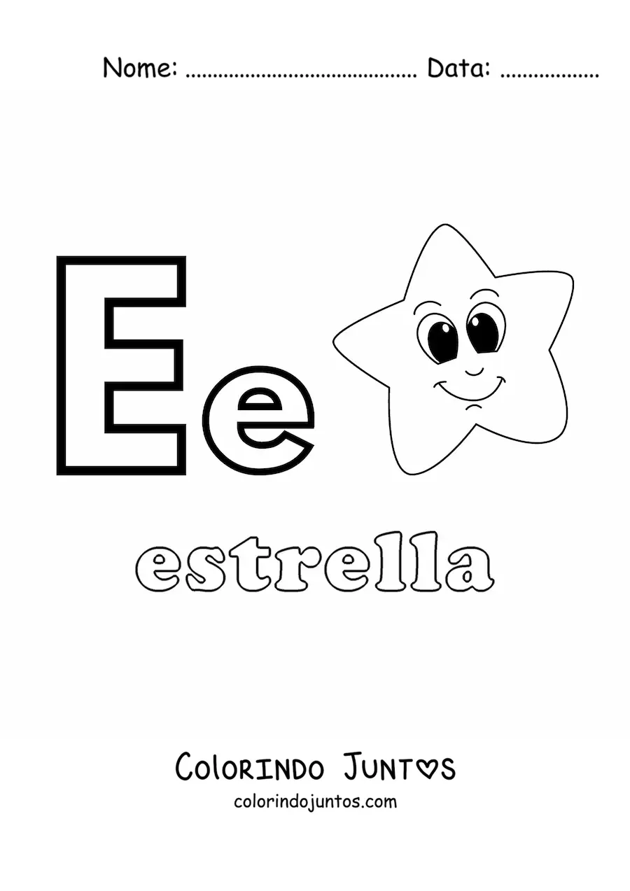 Desenho para colorir de E de estrela