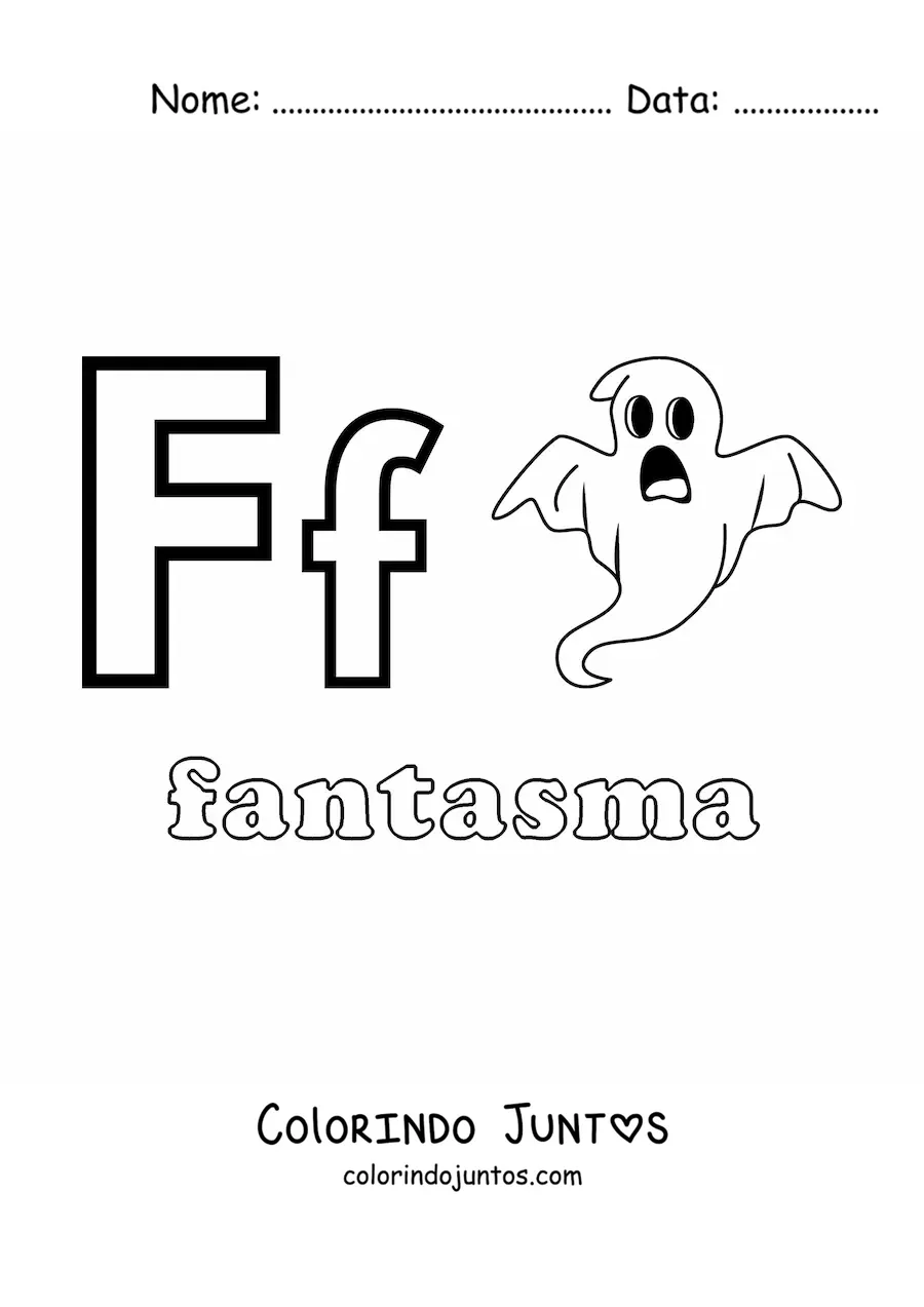 Desenho para colorir de F de fantasma
