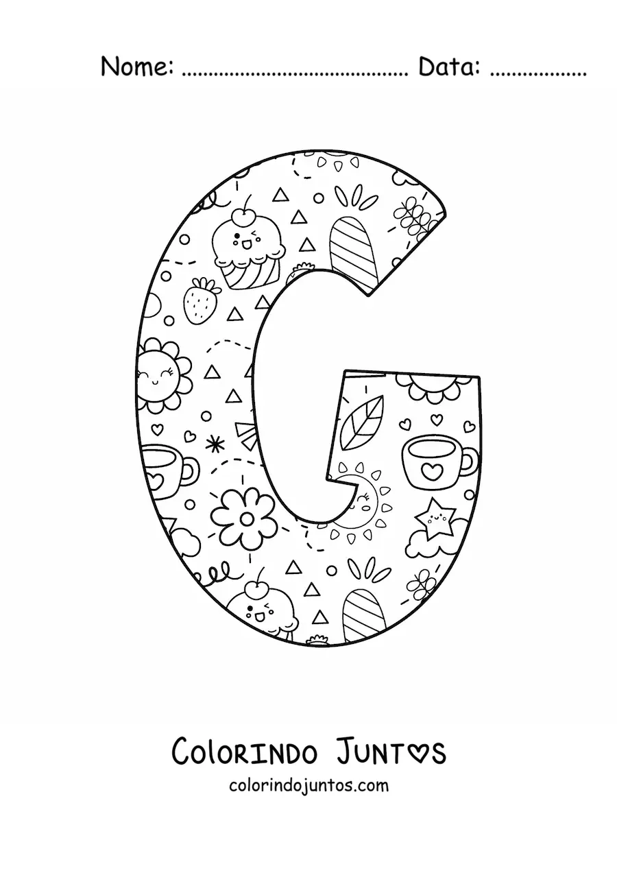 Desenho para colorir da letra G em desenho animado