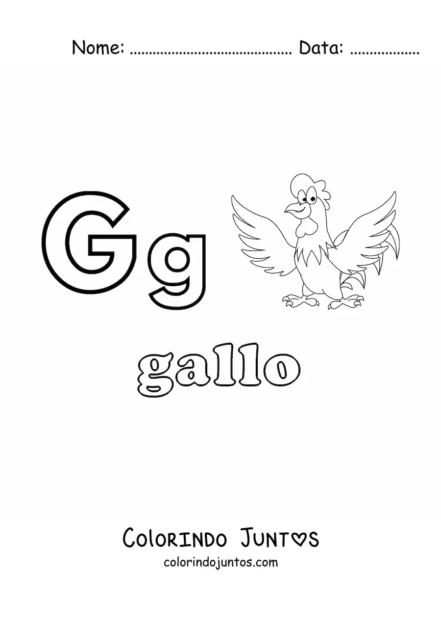 Desenho para colorir de G de galo