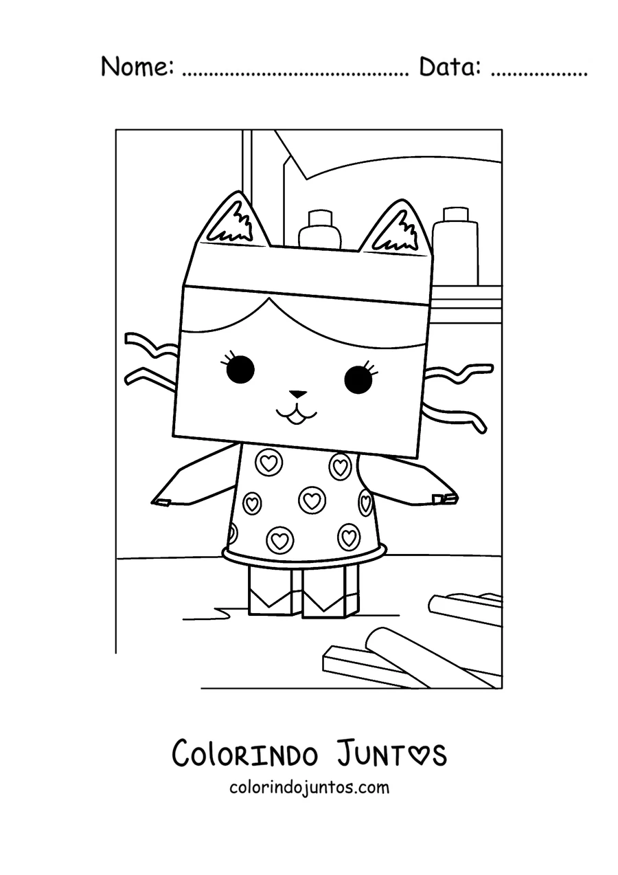 Desenho para colorir do Baby Box na sala de artesanato