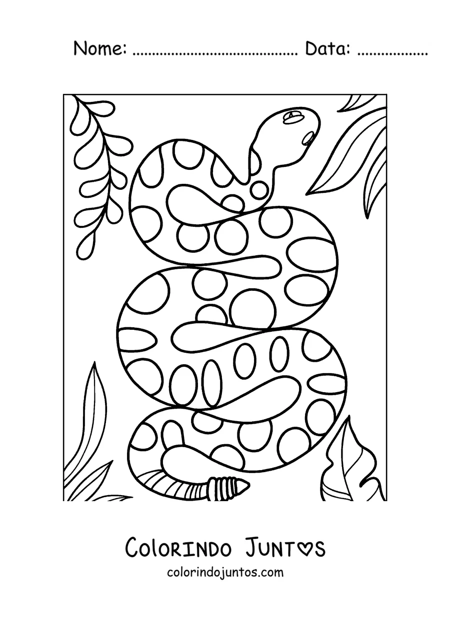Desenho para colorir de uma cascavel