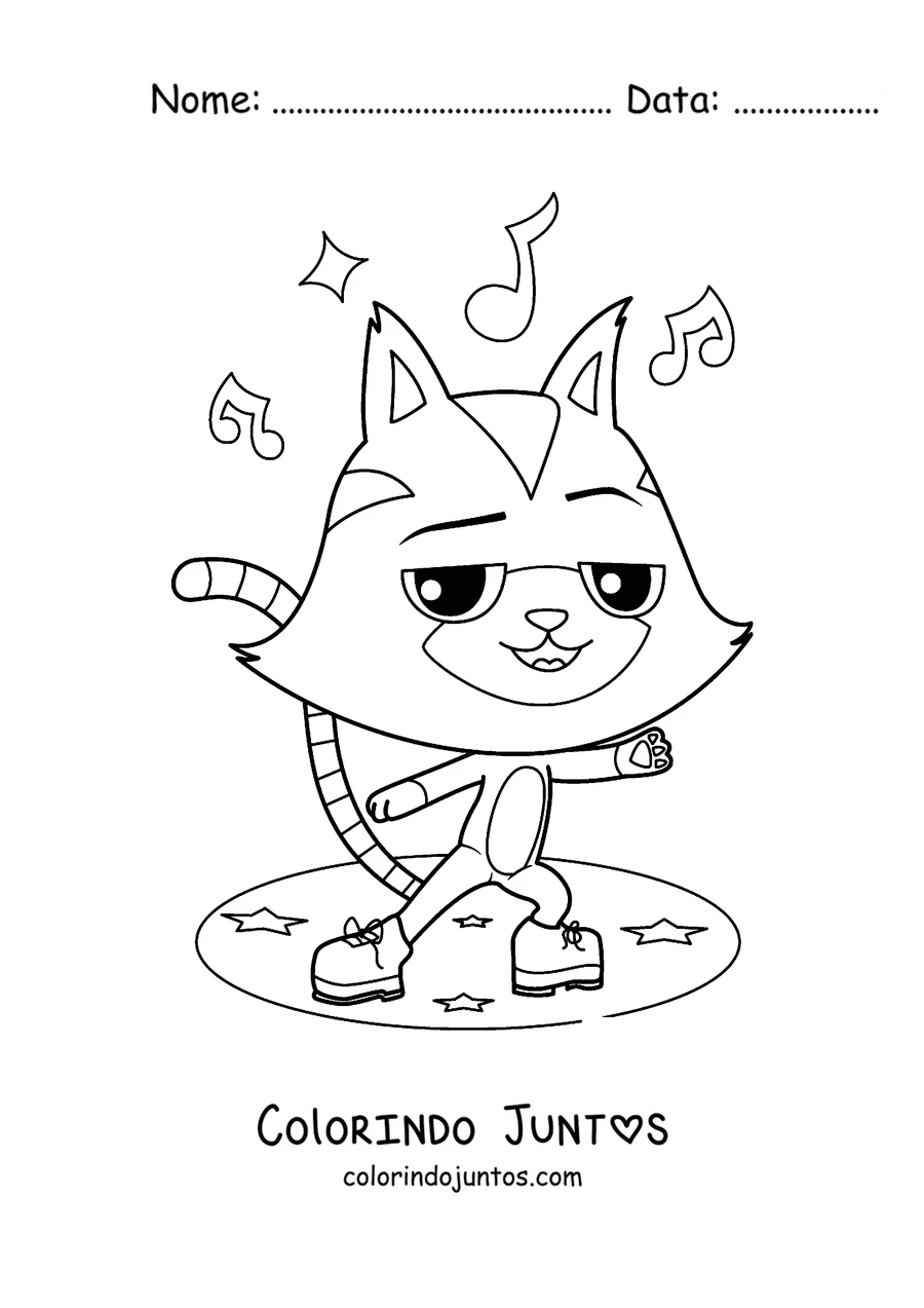 Desenho para colorir do CatRat dançando