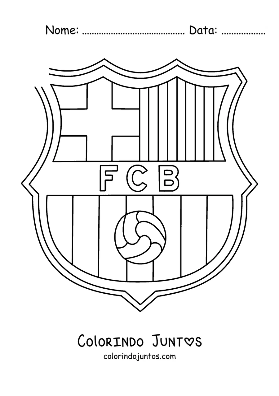 Desenho para colorir do escudo do Barcelona