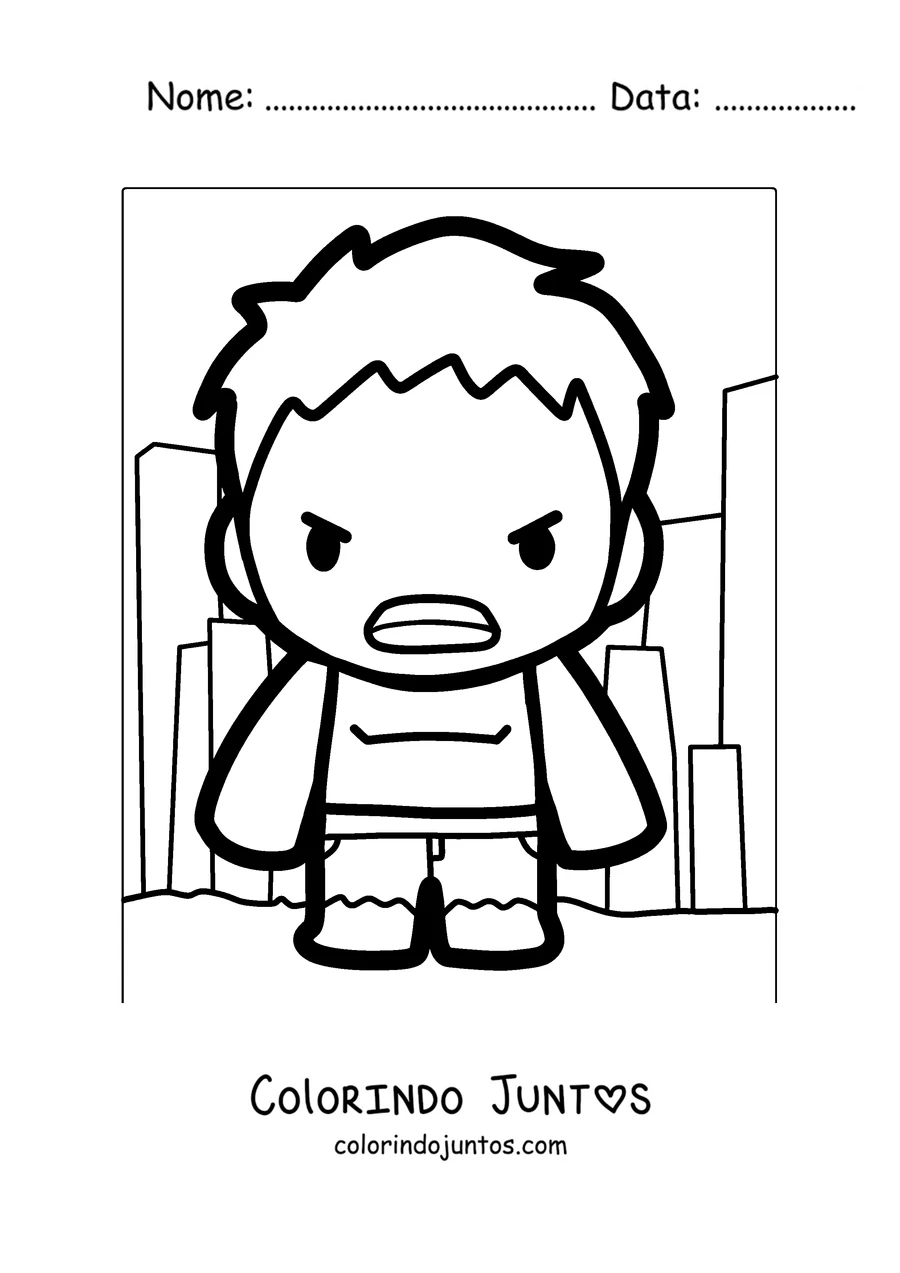 Desenho para colorir do Hulk simples para as crianças