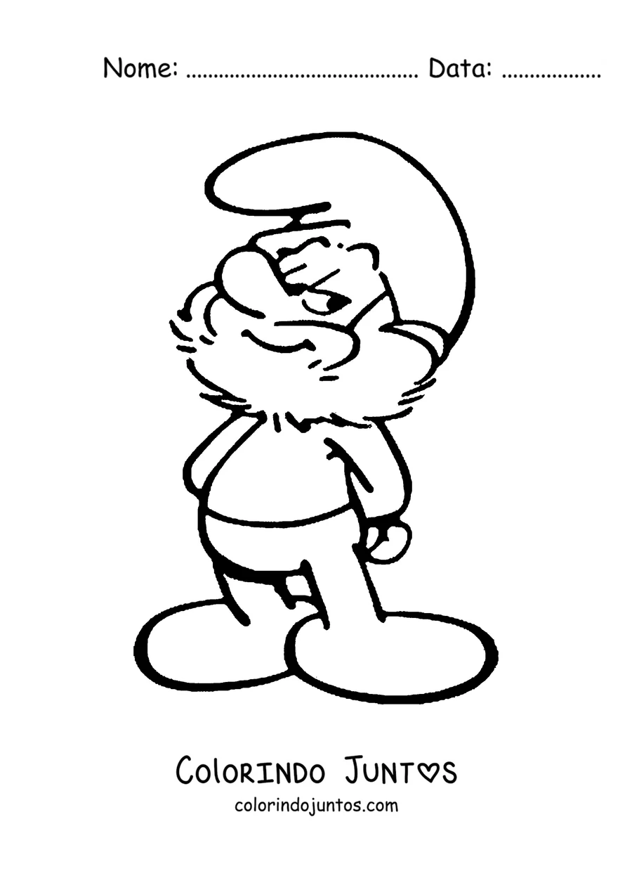 Desenho para colorir do Papai Smurf
