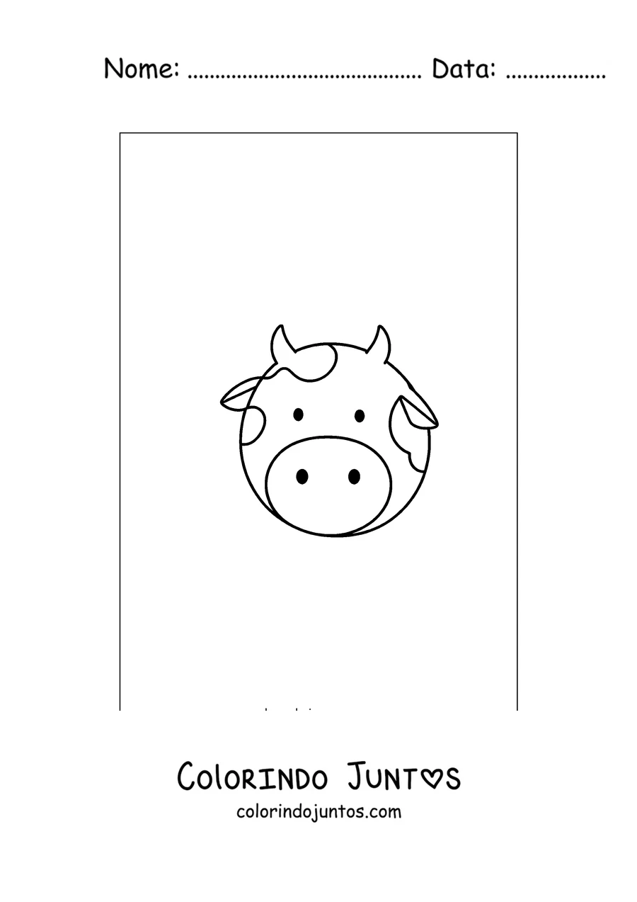Desenho para colorir de rostinho de vaca de desenho animado