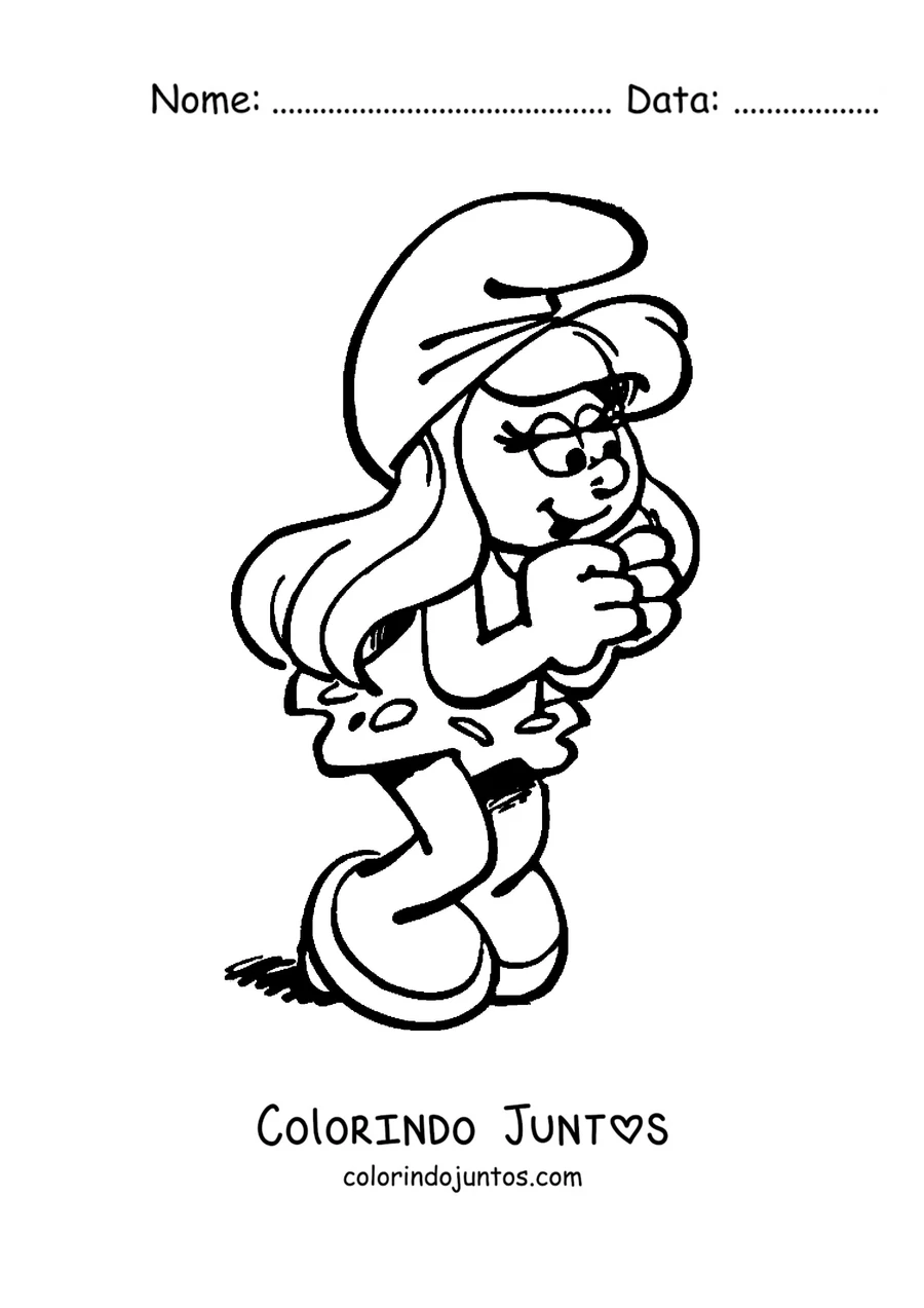 Desenho para colorir da Smurfette