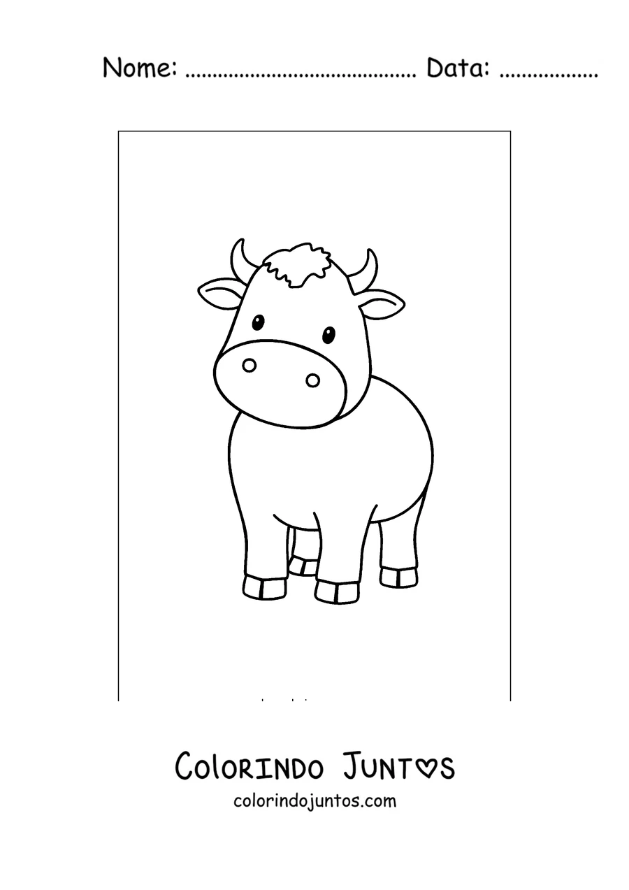 Desenho para colorir de vaca simples para os pequenos