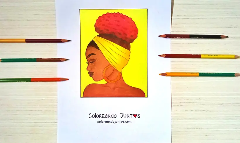 Desenho de mulher colorido pela Colorindo Juntos
