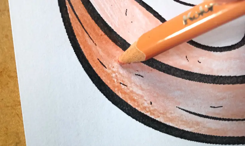 Passo 3 para colorir com a técnica do brunido