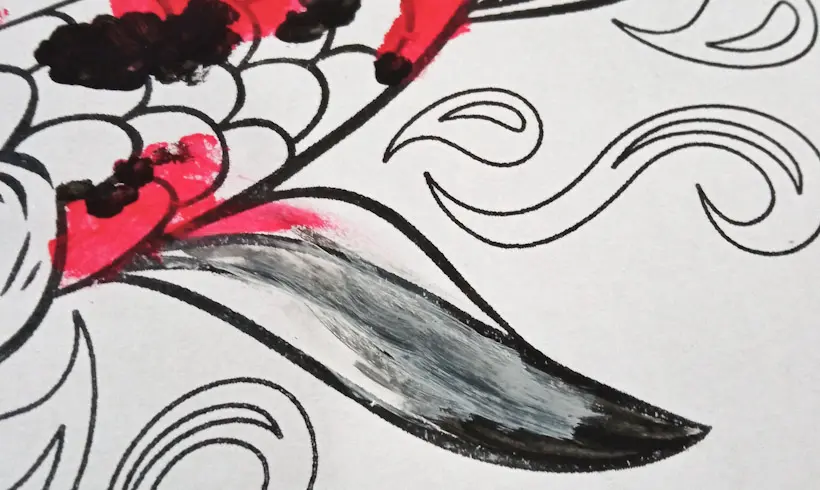 Passo 2 para pintar com cotonetes e tintas guache