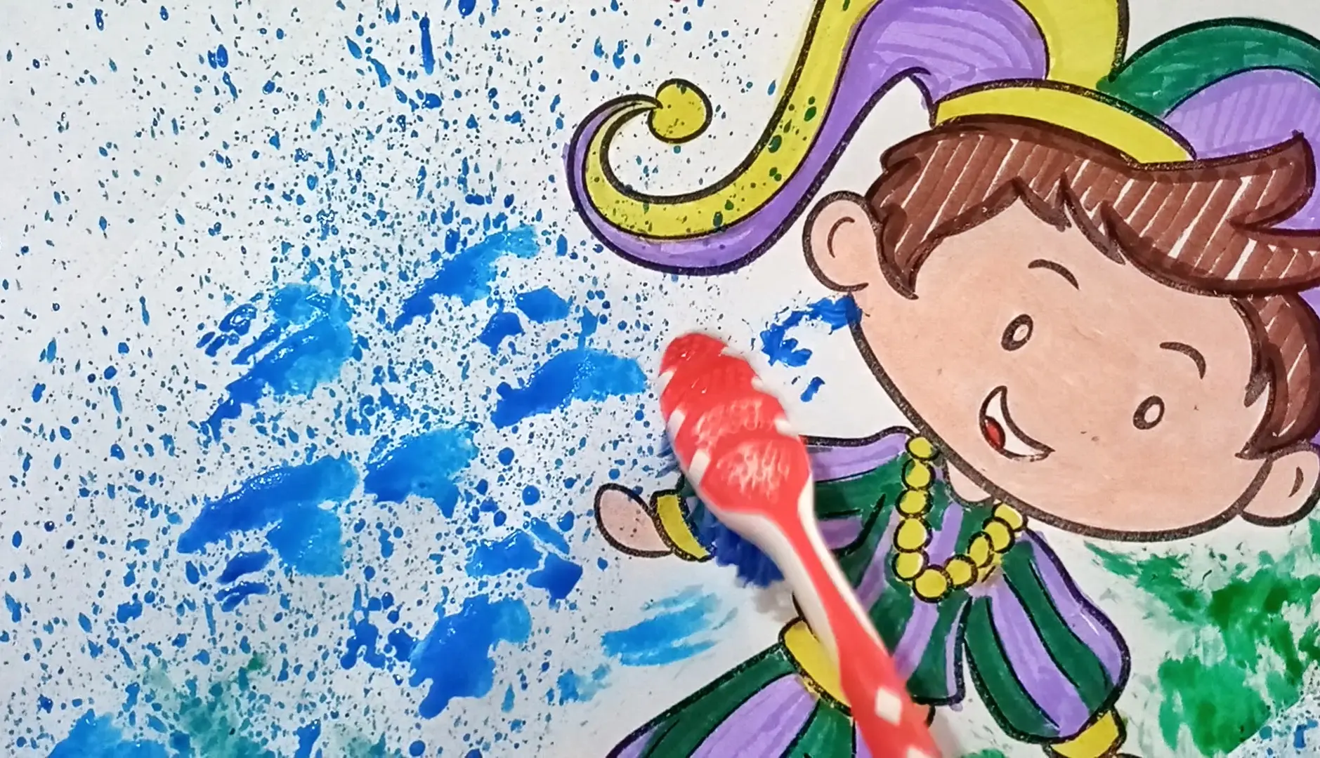 Passo 5 para pintar com escova de dentes