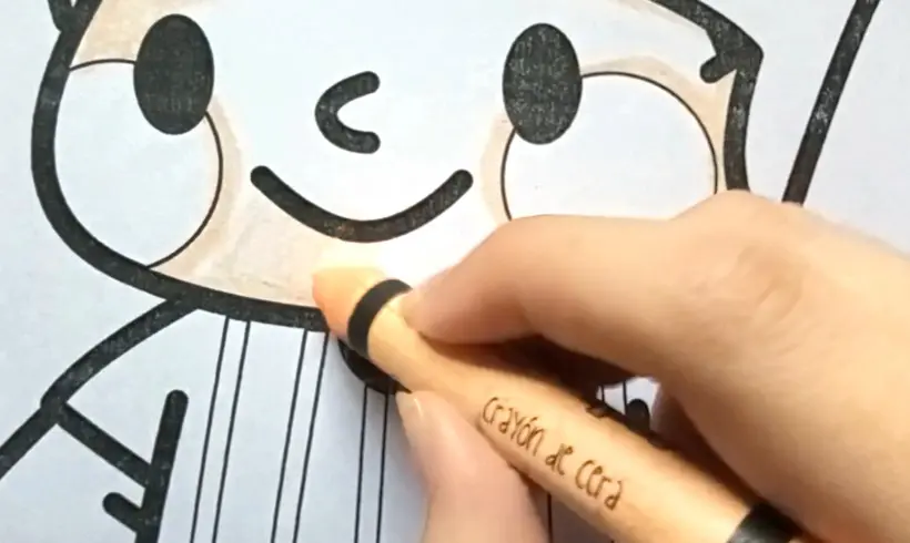 Passo 2 para pintar com Giz de Cera