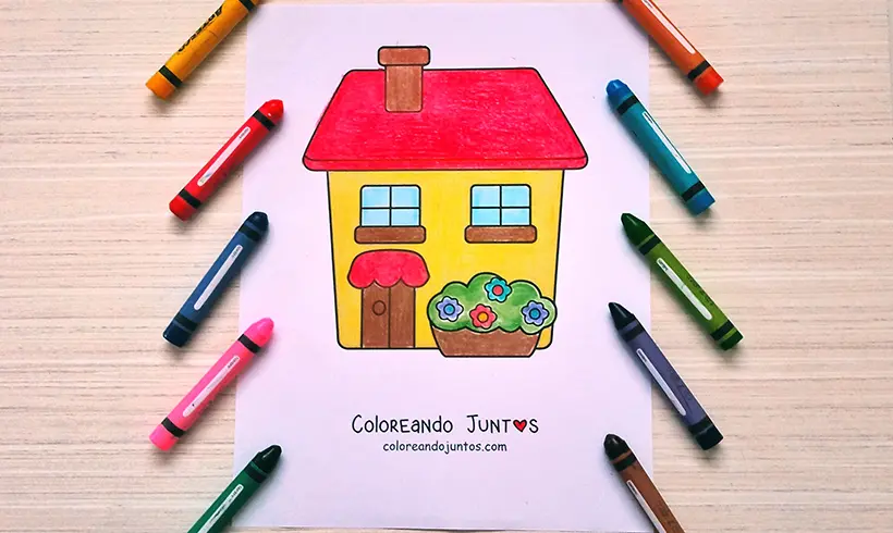Desenho de prédio colorido pela Colorindo Juntos
