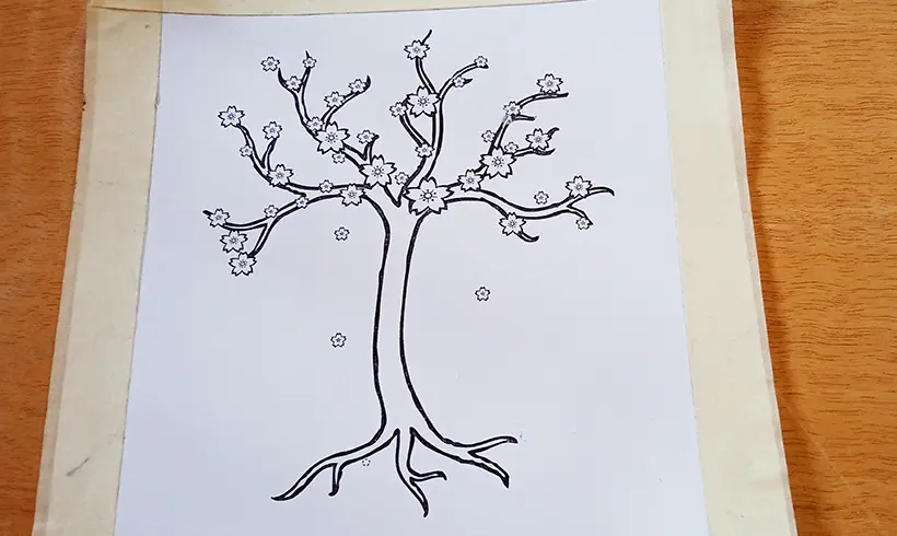 Passo 1 para colorir com Pastéis e Giz