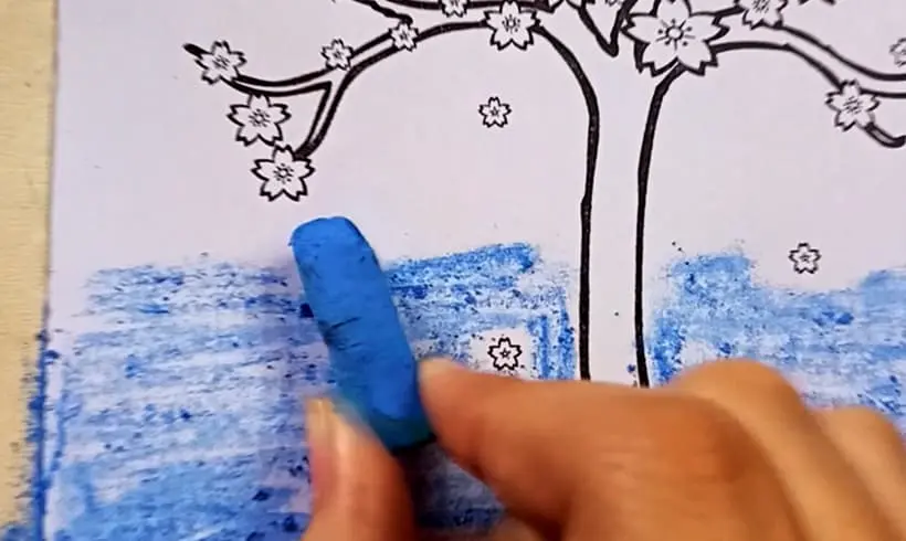 Passo 2 para colorir com Pastéis e Giz