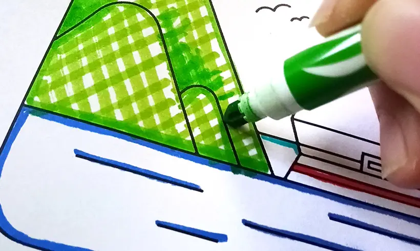 Passo 3 para colorir com Canetas Hidrográficas