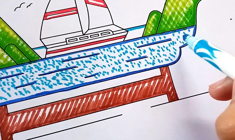 Passo 4 para colorir com Canetas Hidrográficas