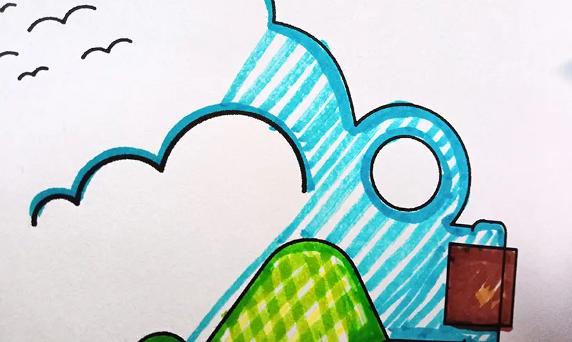 Passo 6 para colorir com Canetas Hidrográficas