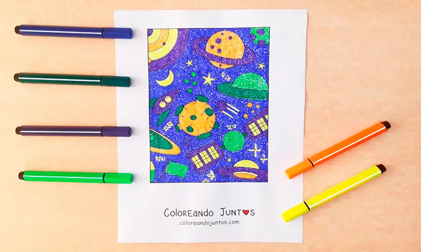 Desenho de satélite colorido pela Colorindo Juntos