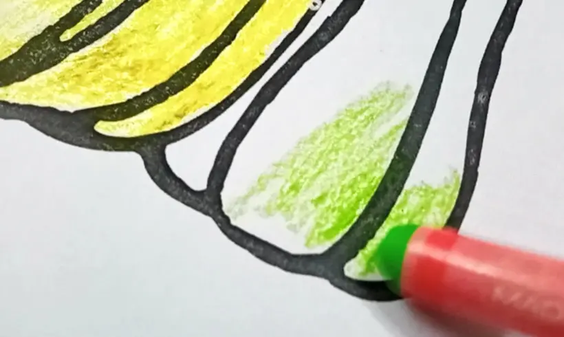 Passo 1 para pintar com Giz de Cera Oleoso