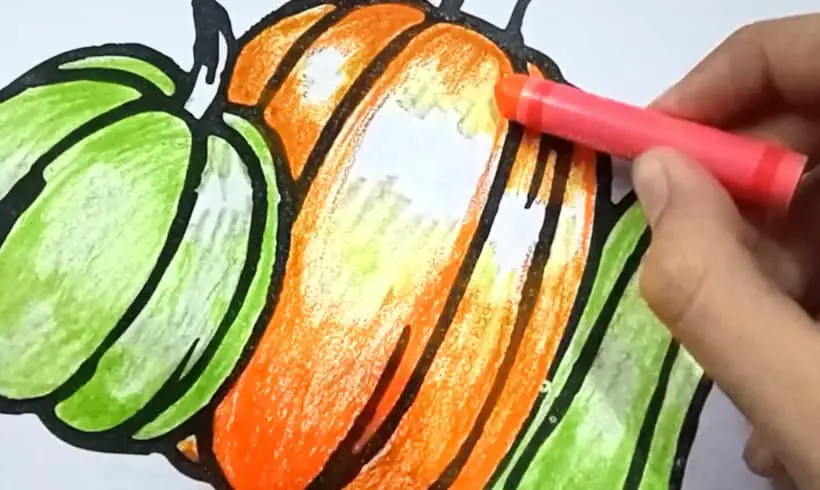 Passo 2 para pintar com Giz de Cera Oleoso