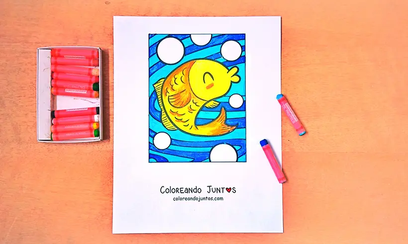 Desenho de peixe colorido pela Colorindo Juntos