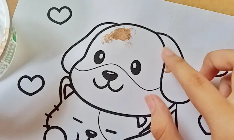 Passo 2 para pintar com os dedos