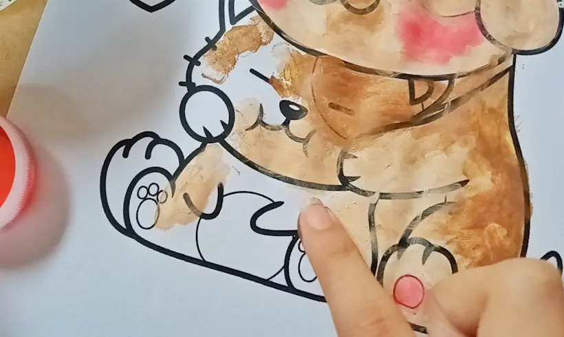 Passo 3 para pintar com os dedos