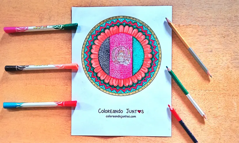 Desenho de bandeira do Afeganistão colorida pela Colorindo Juntos