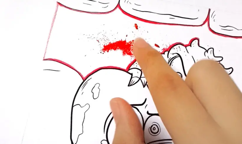 Passo 2 para pintar com Aparas Coloridas