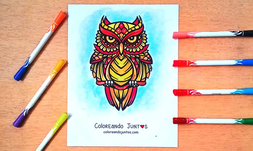 Mandala de animais colorida pela Colorindo Juntos