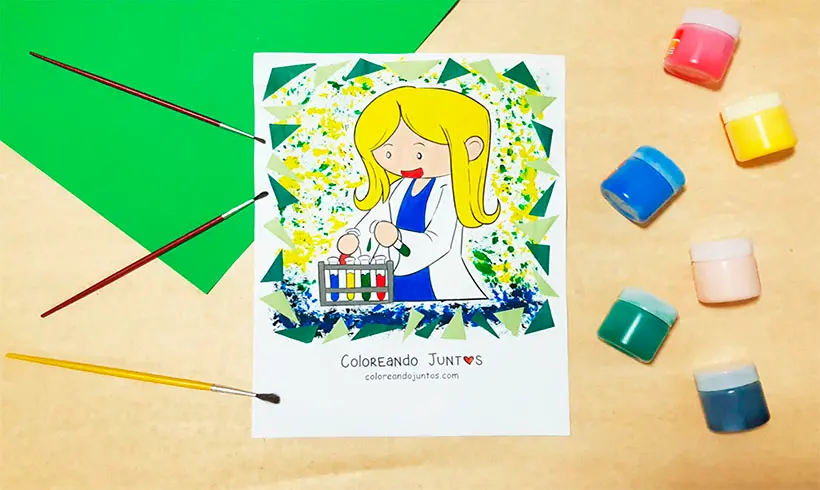 Desenho de química colorido pela Colorindo Juntos