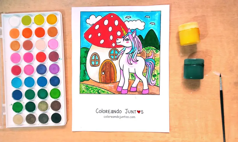 Desenho da floresta encantada colorido pela Colorindo Juntos