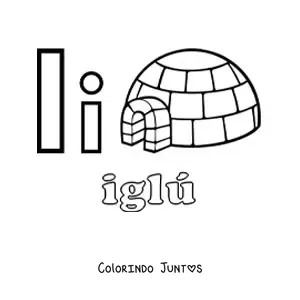 Desenho para colorir de I de iglu