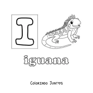Desenho para colorir de I de iguana