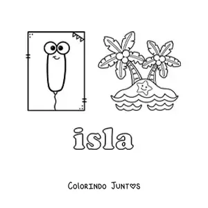 Desenho para colorir de I de ilha