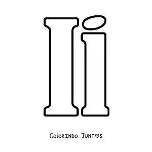 Desenho para colorir de letra I maiúscula e minúscula grande
