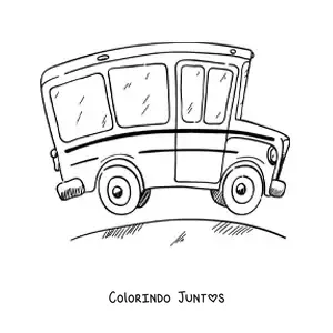 Desenho para colorir de um onibus escolar