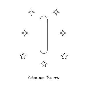 Desenho para colorir de letra I maiúscula com estrelas