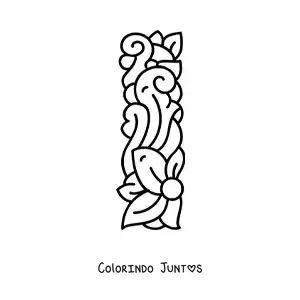 Desenho para colorir de letra I maiúscula decorada