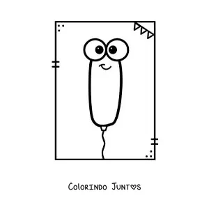 Desenho para colorir da letra I animada em forma de balão