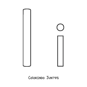 Desenho para colorir de letra I maiúscula e minúscula fácil