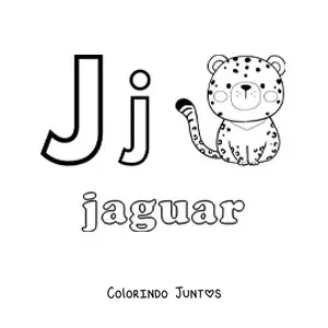Desenho para colorir de J de jaguar
