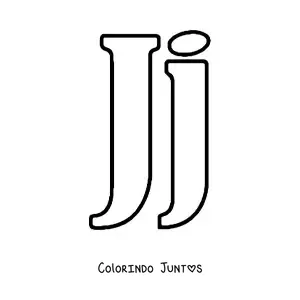 Desenho para colorir de letra J maiúscula e minúscula grande