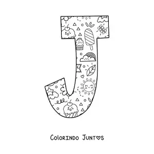 Desenho para colorir da letra J em desenho animado